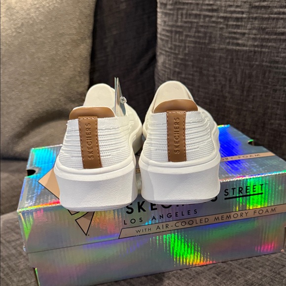 Skechers Women's Court Break White Slip-On Shoes - Picture 2 of 4